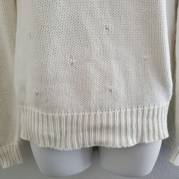 Modcloth Knit Sweater Ivory XS Crewneck Pullover Cozy Preppy Classic Casual - Picture 3 of 9